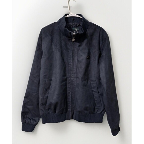 Armani Collezioni Other - A Emporio Collezione Bomber Jacket Mens Sz L Suede Blue Full Zip